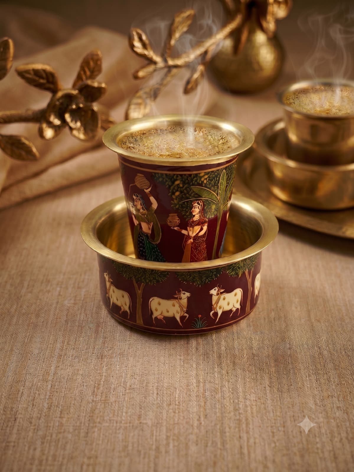 AKSORA Pichwai Heritage Dabara Set