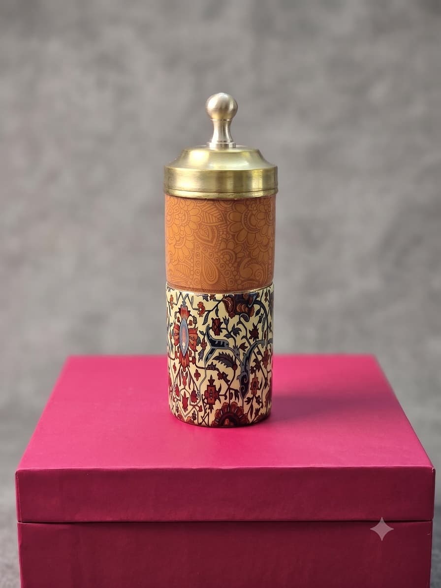 AKSORA Dual Tone Designer Brass Coffee Dabara Gift Set