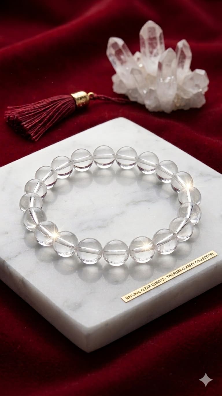 Natural Clear Quartz Bracelet detailing and craftsmanship