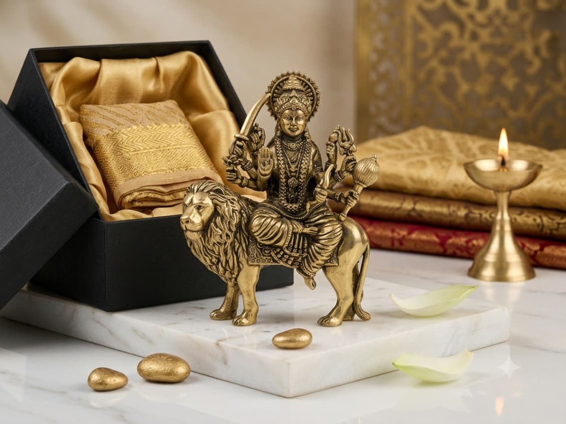 Small Brass Durga Mata Statue