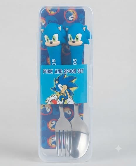 Sonic Kawaii Character Stainless Steel Spoon & Fork Set