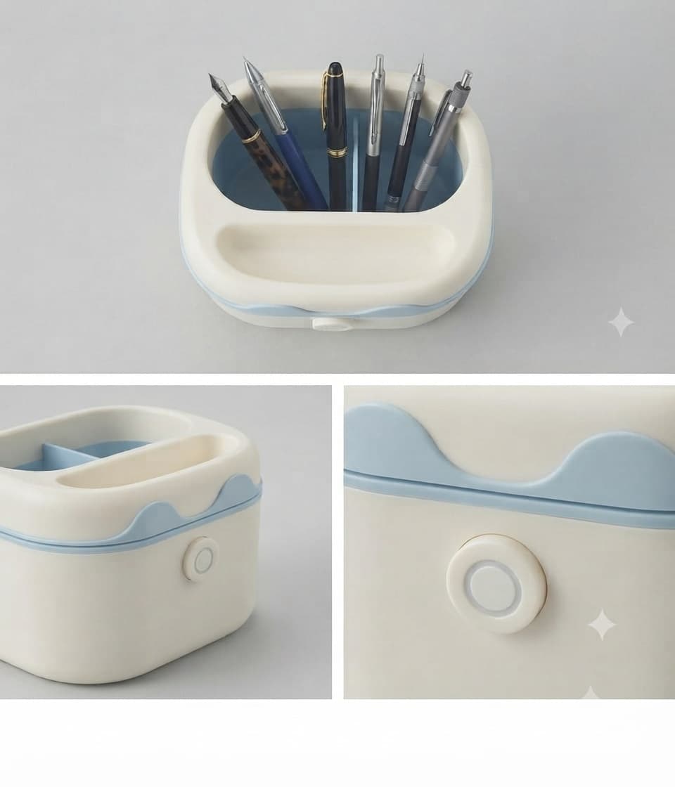 Cartoon Robot Desktop Stationery Organizer detailing and craftsmanship