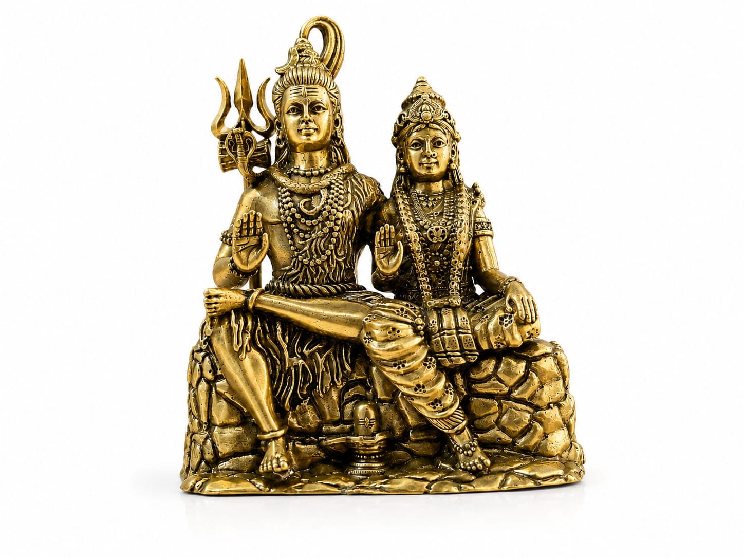 Small Brass Shiv Parvati Statue – 4.5 Inch