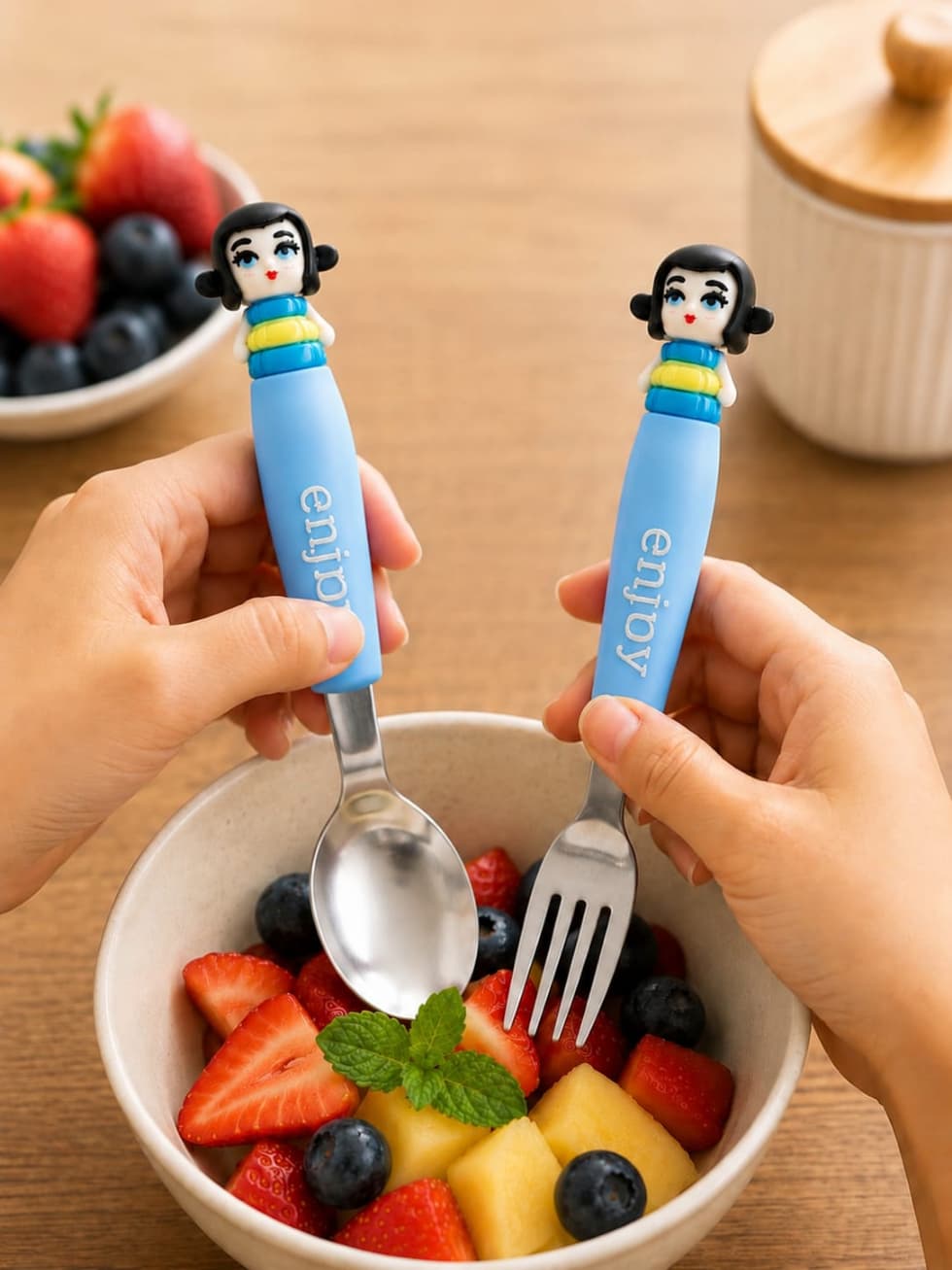 K-pop Character Stainless Steel Spoon & Fork Set