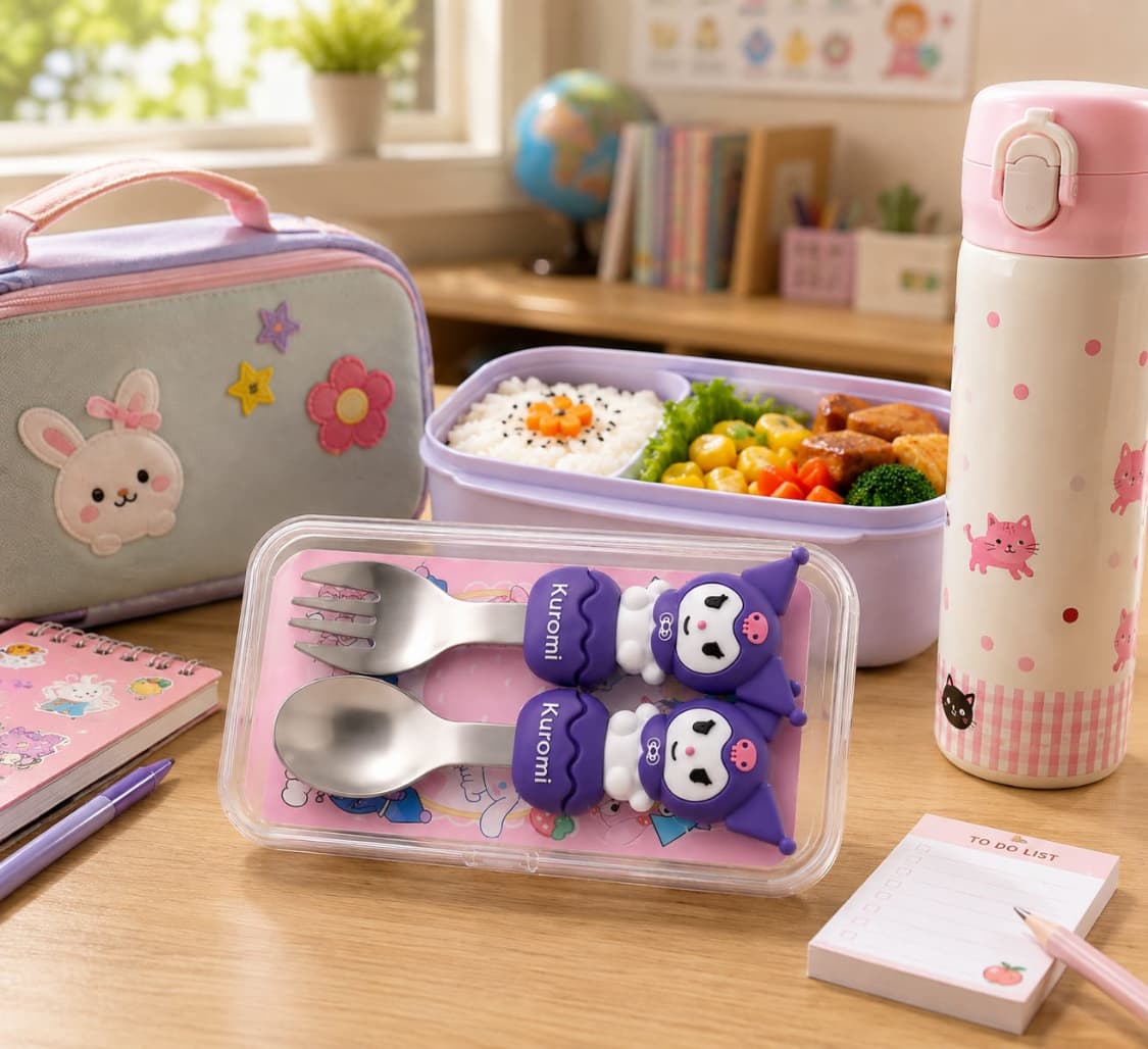 Kuromi Character Stainless Steel Spoon & Fork Set