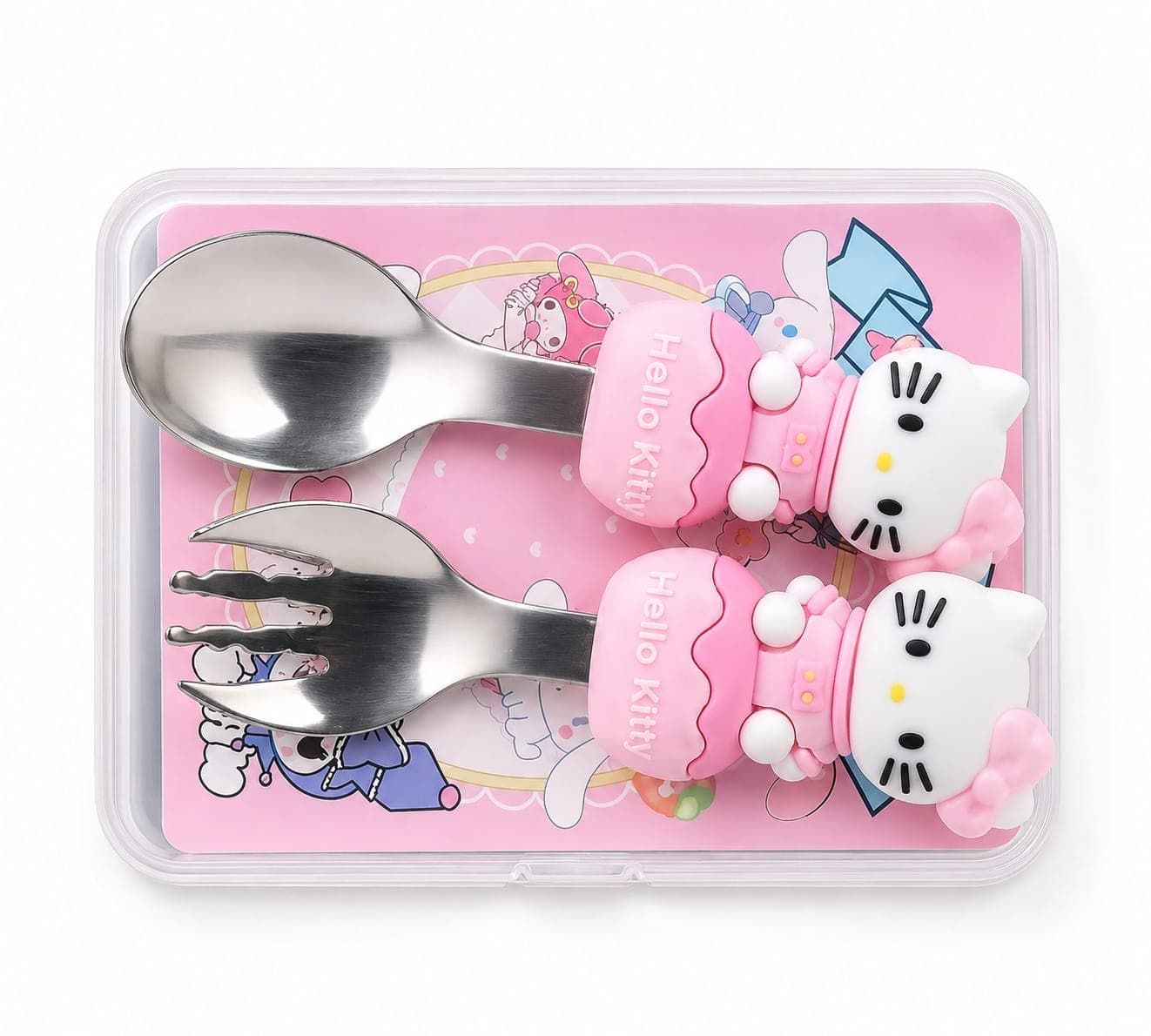 Hello Kitty Character Stainless Steel Spoon & Fork Set