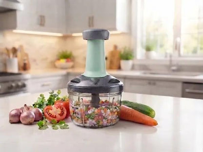 Manual Push Chopper, Round Multi-Blade Design