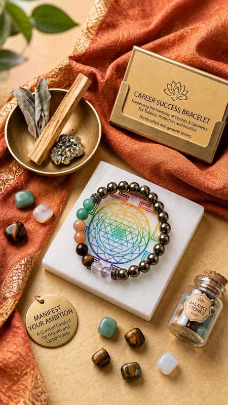 Career Success Theme Bracelet, Round Design