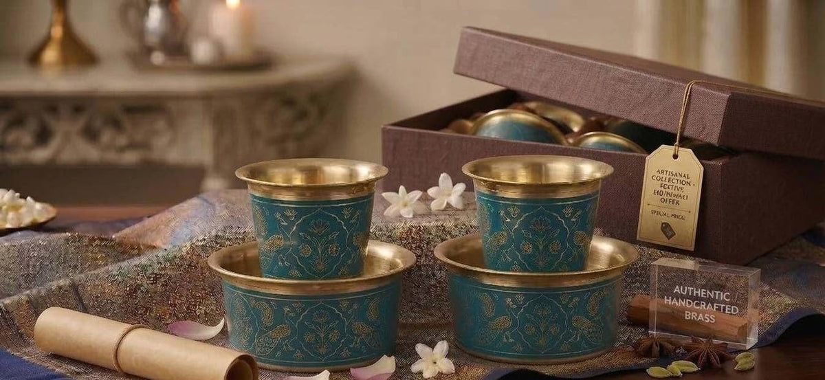 2 Dabara Set, Enamel Design – Teal Peacock