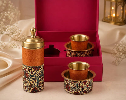 2 Dabara Set with 1 Coffee Filter, Enamel Design